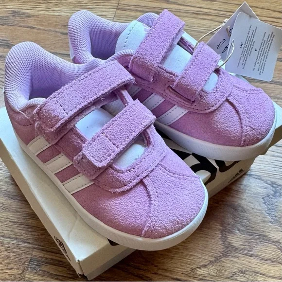 Adidas Kids Pink Court Skateboard Sneakers - Picture 2 of 6